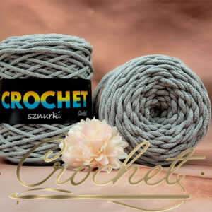 SZNUREK BAWEŁNIANY 5mm CROCHET – POPIELATY 50mb – SZNUREK PLECIONY