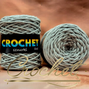 SZNUREK BAWEŁNIANY 5mm CROCHET – POPIELATY 50mb – SZNUREK PLECIONY
