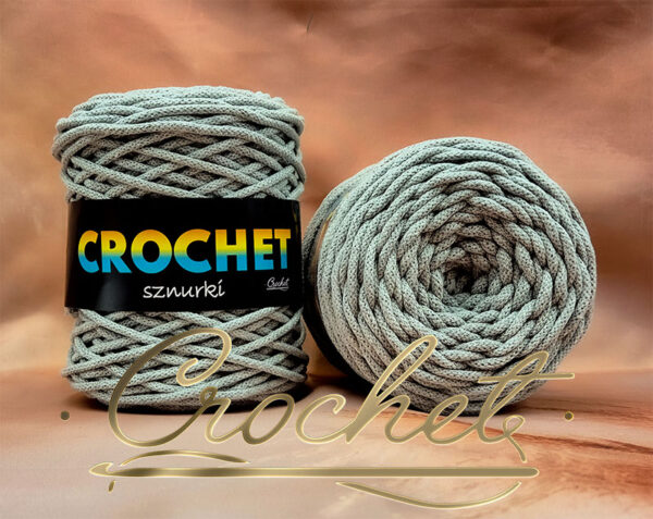 SZNUREK BAWEŁNIANY 5mm CROCHET – POPIELATY 100mb – SZNUREK PLECIONY