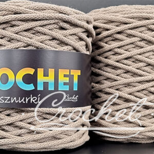 SZNUREK BAWEŁNIANY 5mm CROCHET – ZIEMISTY 100mb – SZNUREK PLECIONY