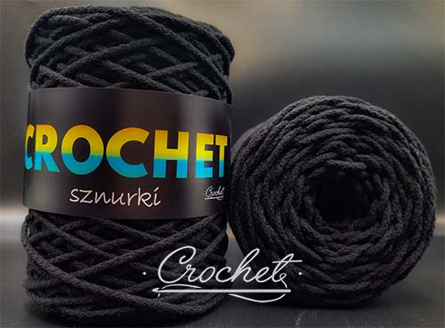 sznurek bawełniany pleciony 2mm czarny makrama crochet bawełiany rdzeń bobbiny lovely cotton