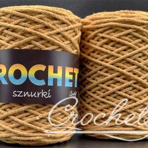 SZNUREK BAWEŁNIANY 2mm CROCHET – MUSZTARDA 100mb – SZNUREK PLECIONY