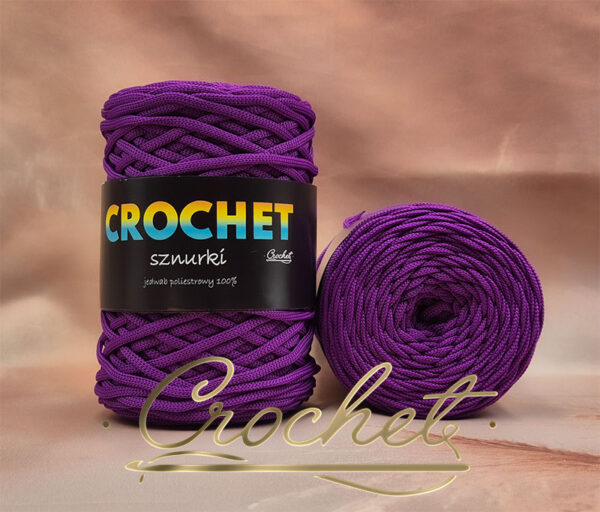 SZNUREK POLIESTROWY PŁASKI 5mm CROCHET – NASYCONY WRZOS 100mb