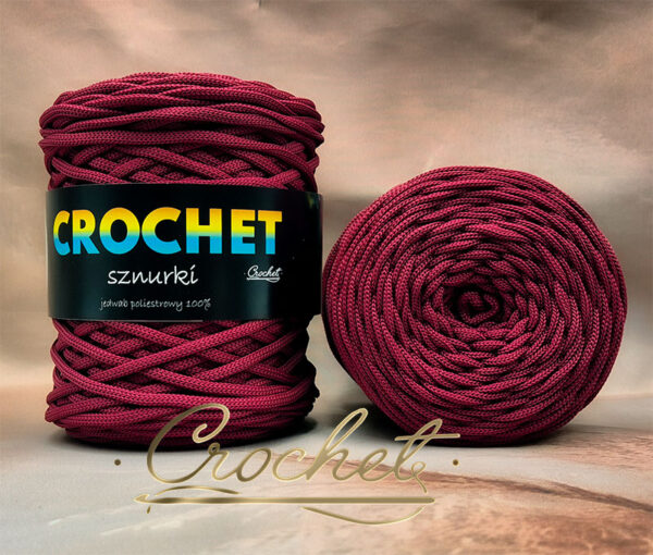 SZNUREK POLIESTROWY PŁASKI 5mm CROCHET – BURGUND 100mb