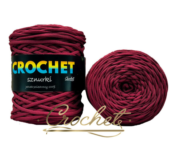 SZNUREK POLIESTROWY PŁASKI 5mm CROCHET – BURGUND 100mb