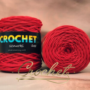 SZNUREK POLIESTROWY PŁASKI 5mm CROCHET – CZERWONY 100mb