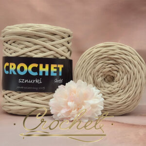SZNUREK POLIESTROWY PŁASKI 5mm CROCHET – JASNY BEŻ 100mb