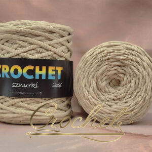 SZNUREK POLIESTROWY PŁASKI 5mm CROCHET – JASNY BEŻ 100mb