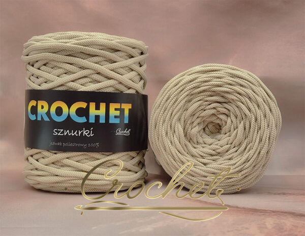 SZNUREK POLIESTROWY PŁASKI 5mm CROCHET – JASNY BEŻ 100mb