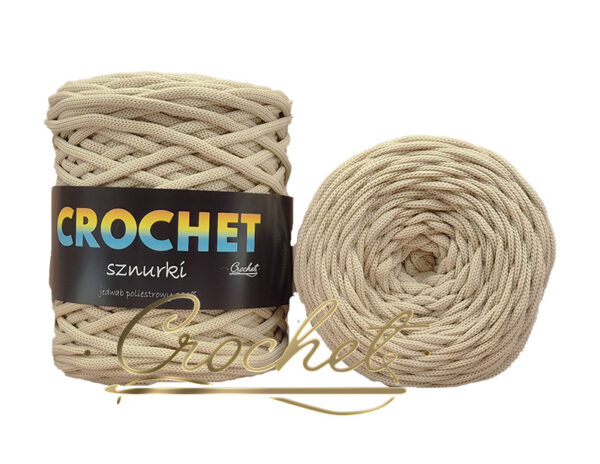 SZNUREK POLIESTROWY PŁASKI 5mm CROCHET – JASNY BEŻ 100mb