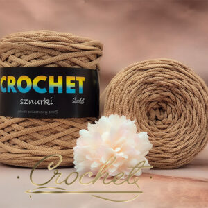 SZNUREK POLIESTROWY PŁASKI 5mm CROCHET – ZŁOCISTY KARMEL 100mb