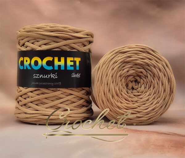 SZNUREK POLIESTROWY PŁASKI 5mm CROCHET – ZŁOCISTY KARMEL 100mb