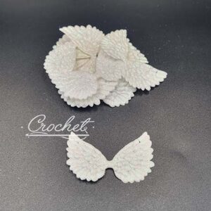 skrzydełka materiałowe tekstylne do aniołków makramowych białe brokatowe