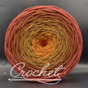 SŁONECZNY/KARMEL/RUDY – 225m sznurek ombre poliestrowy płaski 5mm