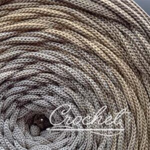 SREBRZYSTA OLIWKA/ZŁOTY/ZIEMISTY – 225m sznurek ombre poliestrowy płaski 5mm