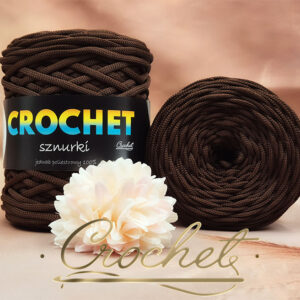 SZNUREK POLIESTROWY PŁASKI 5mm CROCHET – CZEKOLADA 100mb