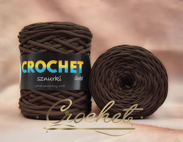 SZNUREK POLIESTROWY PŁASKI 5mm CROCHET – CZEKOLADA 100mb