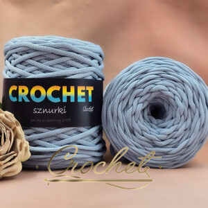 SZNUREK POLIESTROWY PŁASKI 5mm CROCHET – BŁĘKITNA STAL 100mb