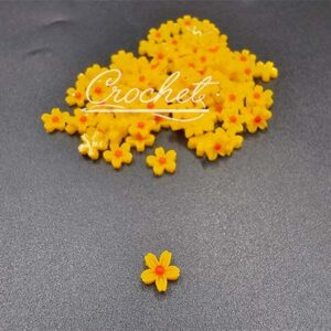kwiatuszek akryl żywica żółty malutki ozdobny decoupage