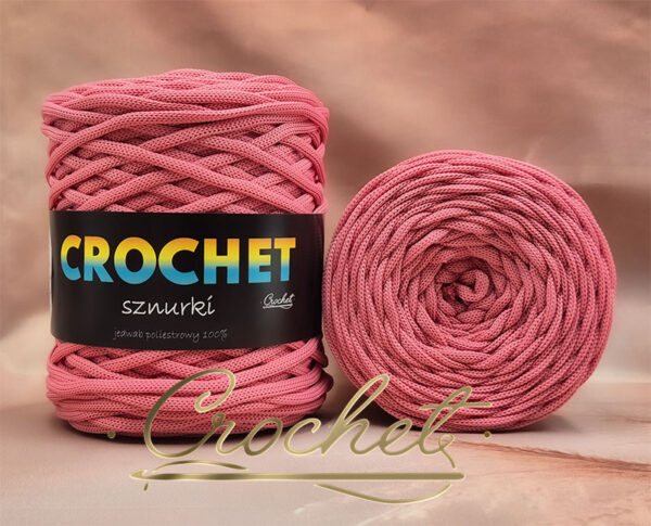 SZNUREK POLIESTROWY PŁASKI 5mm CROCHET – CUKIERKOWY RÓŻ 100mb