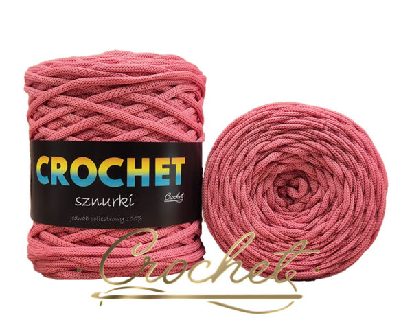 SZNUREK POLIESTROWY PŁASKI 5mm CROCHET – CUKIERKOWY RÓŻ 100mb