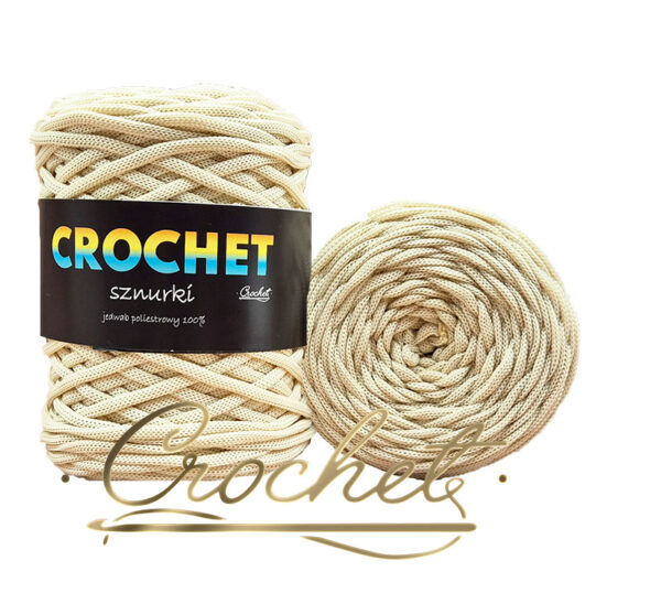 SZNUREK POLIESTROWY PŁASKI 5mm CROCHET – ECRU 100mb !!!INNA PARTIA NIŻ 3 i 2mm!!!