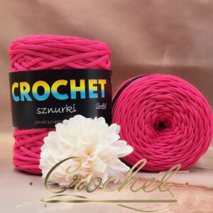 SZNUREK POLIESTROWY PŁASKI 5mm CROCHET – FUKSJA 100mb