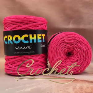 SZNUREK POLIESTROWY PŁASKI 5mm CROCHET – FUKSJA 100mb