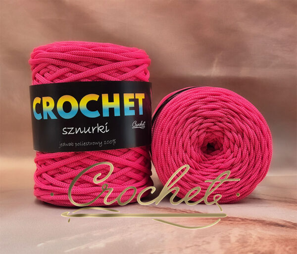 SZNUREK POLIESTROWY PŁASKI 5mm CROCHET – FUKSJA 100mb