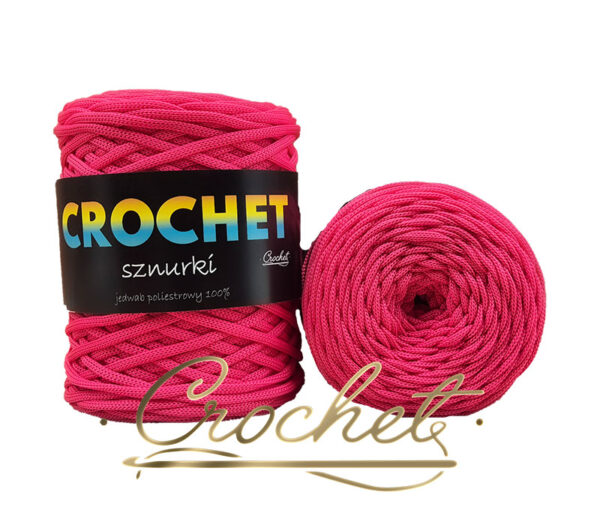 SZNUREK POLIESTROWY PŁASKI 5mm CROCHET – FUKSJA 100mb