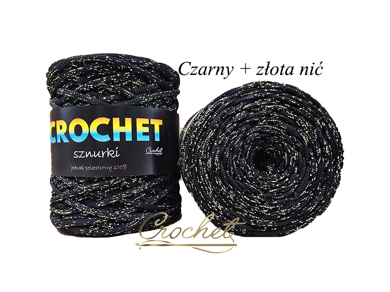 SZNUREK POLIESTROWY PŁASKI LUREX 5mm CROCHET – CZARNY + ZŁOTA NIĆ 100mb SZNUREK POLIESTROWY PŁASKI LUREX 5mm CROCHET - CZARNY + ZŁOTA NIĆ 100mb - obrazek 3