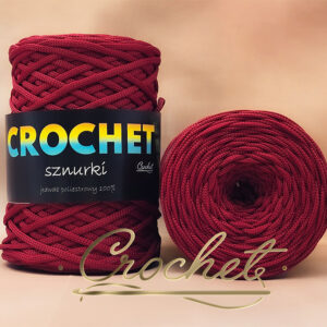 SZNUREK POLIESTROWY PŁASKI 5mm CROCHET – SZKARŁATNY 50mb