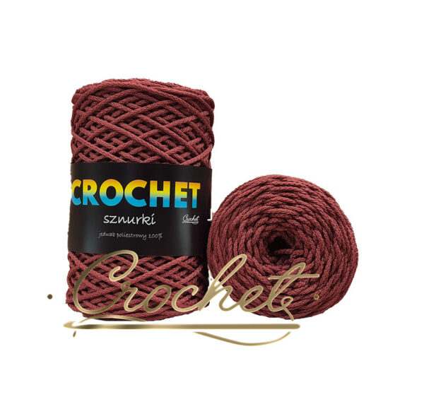 SZNUREK POLIESTROWY OKRĄGŁY 2mm CROCHET – JASNE WINO 100mb