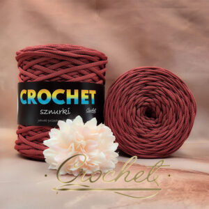 SZNUREK POLIESTROWY PŁASKI 3mm CROCHET – JASNE WINO 100mb