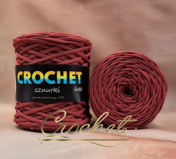 SZNUREK POLIESTROWY PŁASKI 5mm CROCHET – JASNE WINO 100mb