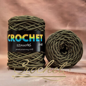 SZNUREK POLIESTROWY OKRĄGŁY 3mm CROCHET – OLIWKA 100mb