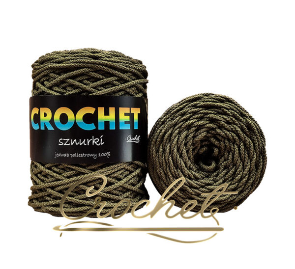 SZNUREK POLIESTROWY OKRĄGŁY 2mm CROCHET- OLIWKA 100mb