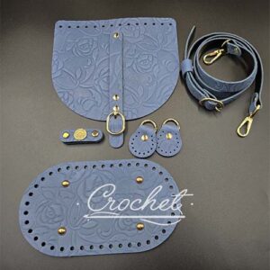 CROCHET ZESTAW 20×18 – TŁOCZONE RÓŻE JEANS OKUCIA ZŁOTE