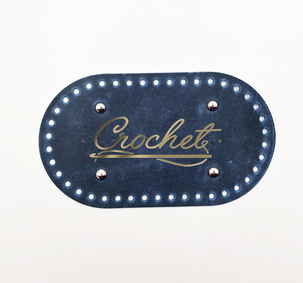 DNO OWALNE ZE STOPKAMI – CROCHET – 12x21cm JEANS OKUCIA SREBRNE