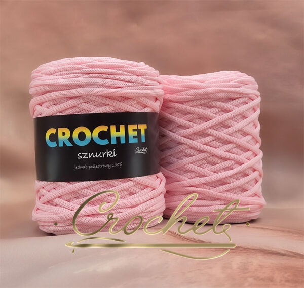 SZNUREK POLIESTROWY PŁASKI 5mm CROCHET – PUDROWY RÓŻ 100mb