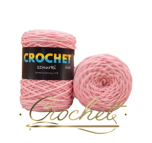 SZNUREK POLIESTROWY OKRĄGŁY 3mm CROCHET – PUDROWY RÓŻ 100mb