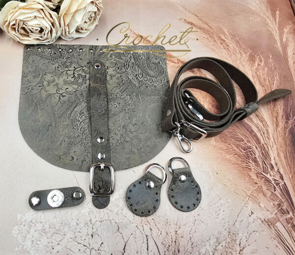 zestaw skórzany do torebki boho nr1 mokka najlepsza skóra wzorzyste skórki zapato