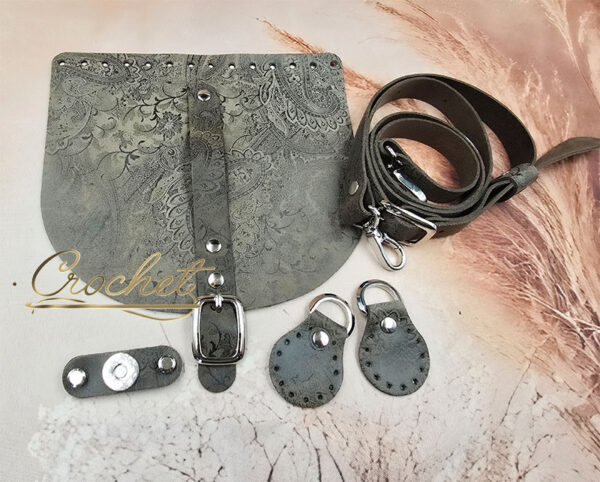 ZESTAW SKÓRZANY FOLIOWANY WZORKI – BOHO NR1 20x18cm DŁUGI PASECZEK – !!!LIMITED MOKKA EDITION!!!