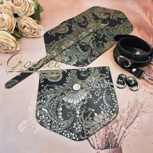ZESTAW SKÓRZANY BAZA ASTRID – CROCHET – MIEDZIANO SREBRNY PRINT GLAMOUR EDITION