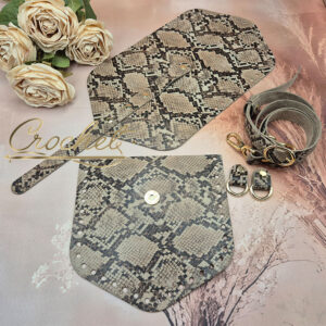 ZESTAW SKÓRZANY BAZA ASTRID – CROCHET – WĄŻ BEIGE EDITION