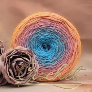 SZNUREK OMBRE POLIESTROWY 5mm – PŁASKI – PASTELOWY BUKIET 250m CROCHET