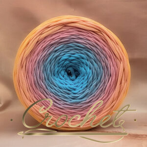 SZNUREK OMBRE POLIESTROWY 5mm – PŁASKI – PASTELOWY BUKIET 250m CROCHET