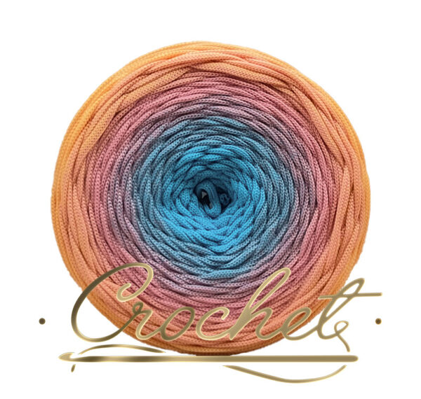 SZNUREK OMBRE POLIESTROWY 5mm – PŁASKI – PASTELOWY BUKIET 250m CROCHET