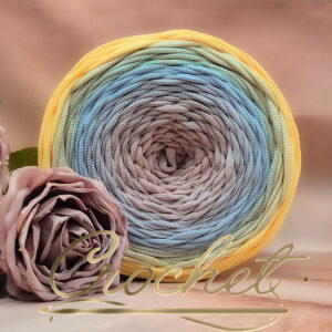 SZNUREK OMBRE POLIESTROWY 5mm – PŁASKI – CHŁODNY UROK 245m CROCHET