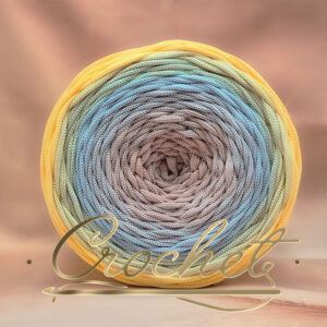 SZNUREK OMBRE POLIESTROWY 5mm – PŁASKI – CHŁODNY UROK 245m CROCHET